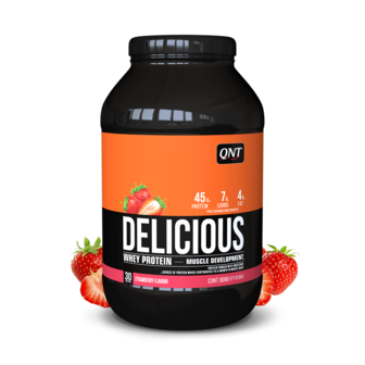 QNT - Delicious Whey Protein Powder (908g) - Strawberry - Real Nutrition Wholesale
