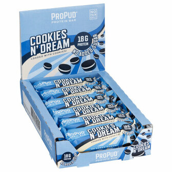 Propud protein bar display - cookies n dream