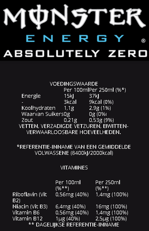 Monster absolutely zero - voedingsinformatie - Real Nutrition Wholesale