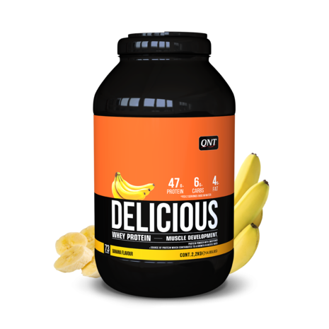 QNT - Delicious Whey Protein Powder (2,2 kg) - Banana