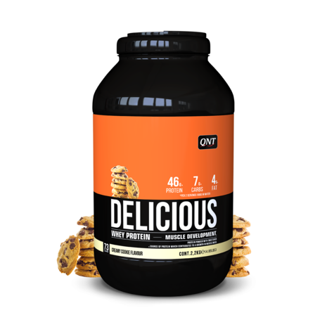 QNT - Delicious Whey Protein Powder (2,2kg) - Creamy Cookies 
