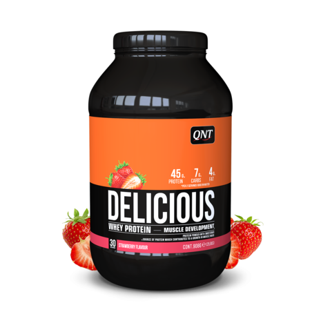 QNT - Delicious Whey Protein Powder (908g) - Strawberry - Real Nutrition Wholesale